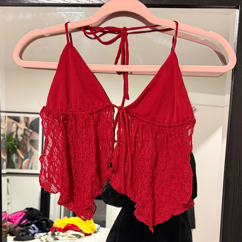 Garage Red Lace Camisole Top